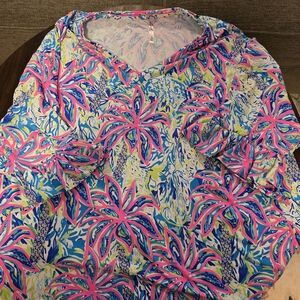Lulu-B Vibrant Floral V-Neck Blouse
